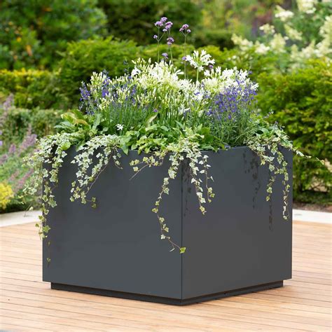 small metal square planter box|50 x square outdoor planter.